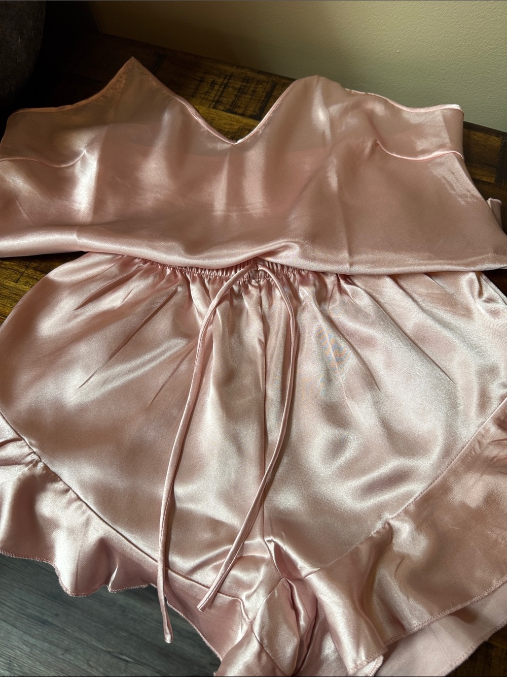 Women’s Satin Pink Pajama Set
